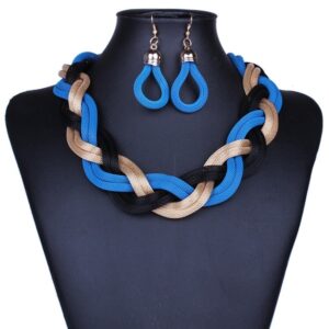 Exaggerated Big Choker Vintage Chunky Statement Necklace and Earrings