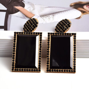 European And American Fashion Resin Clear Geometric Earrings