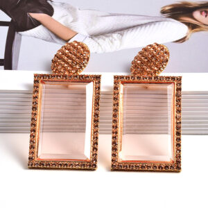 European And American Fashion Resin Clear Geometric Earrings