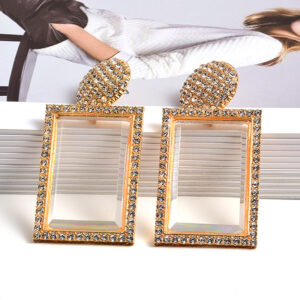 European And American Fashion Resin Clear Geometric Earrings