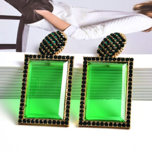 European And American Fashion Resin Clear Geometric Earrings