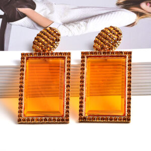 European And American Fashion Resin Clear Geometric Earrings